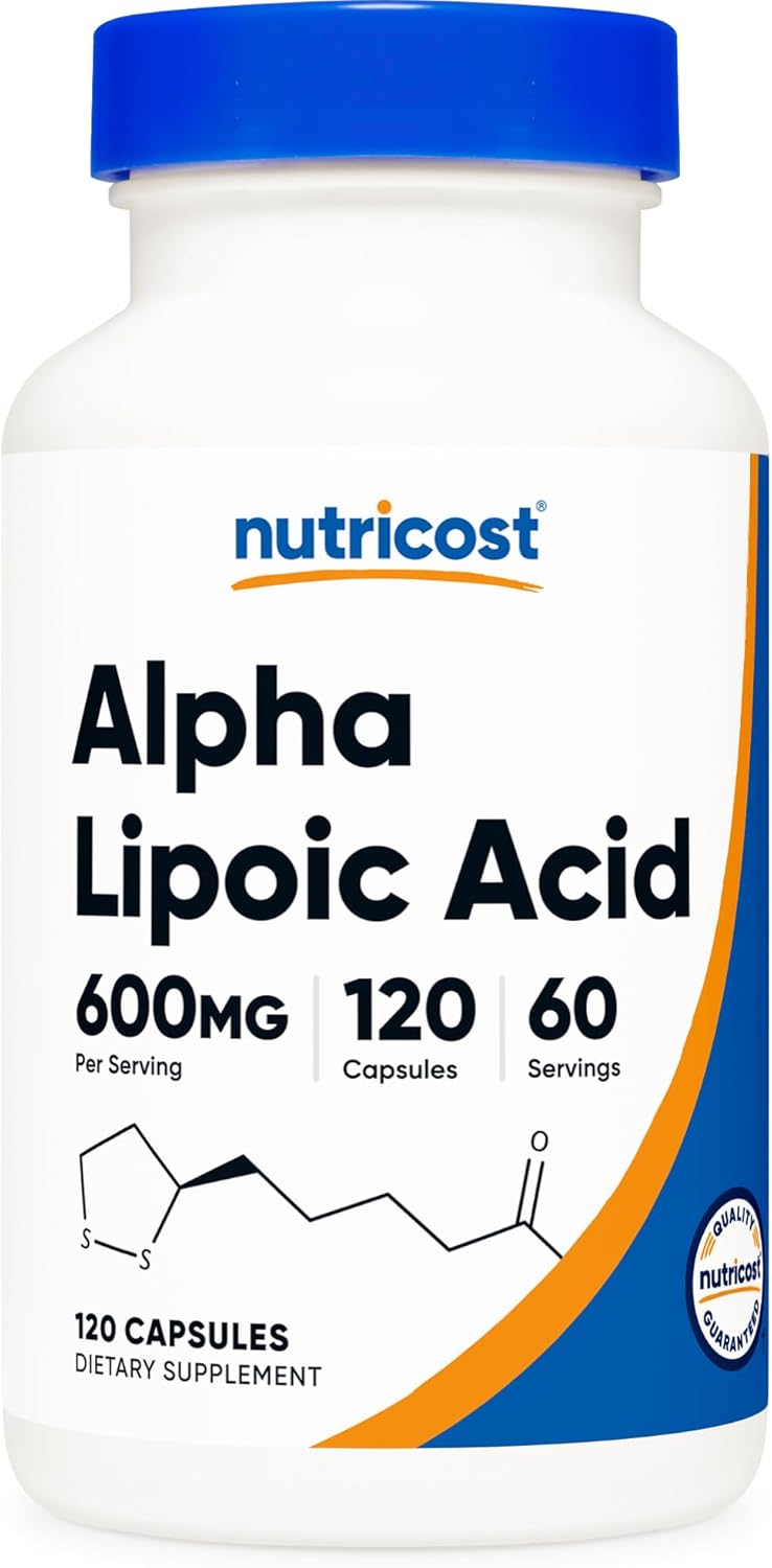 Nutricost Alpha Lipoic Acid 600mg 120 capsules for antioxidant support