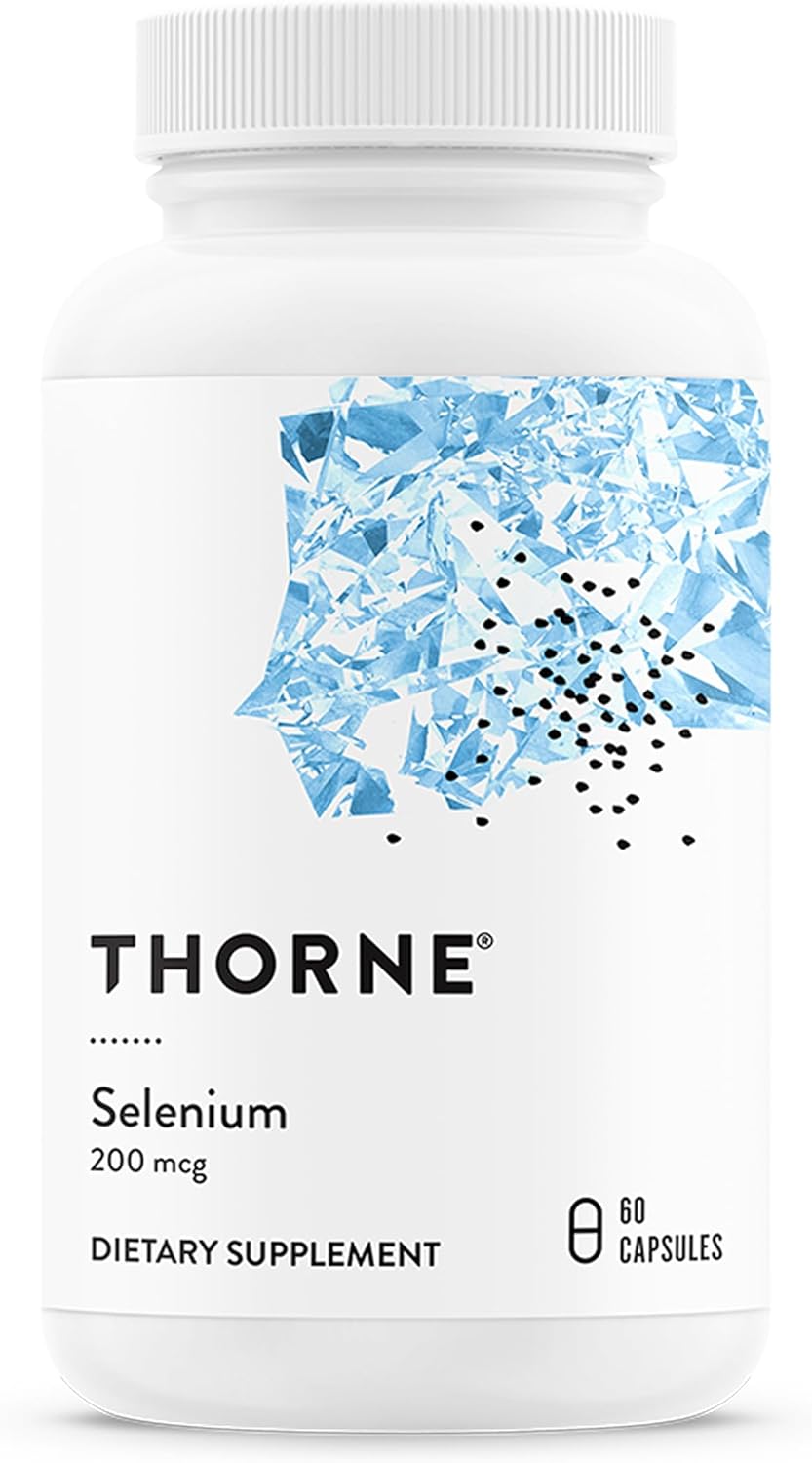 Thorne selenium 200mcg 60 capsules for immune and thyroid support