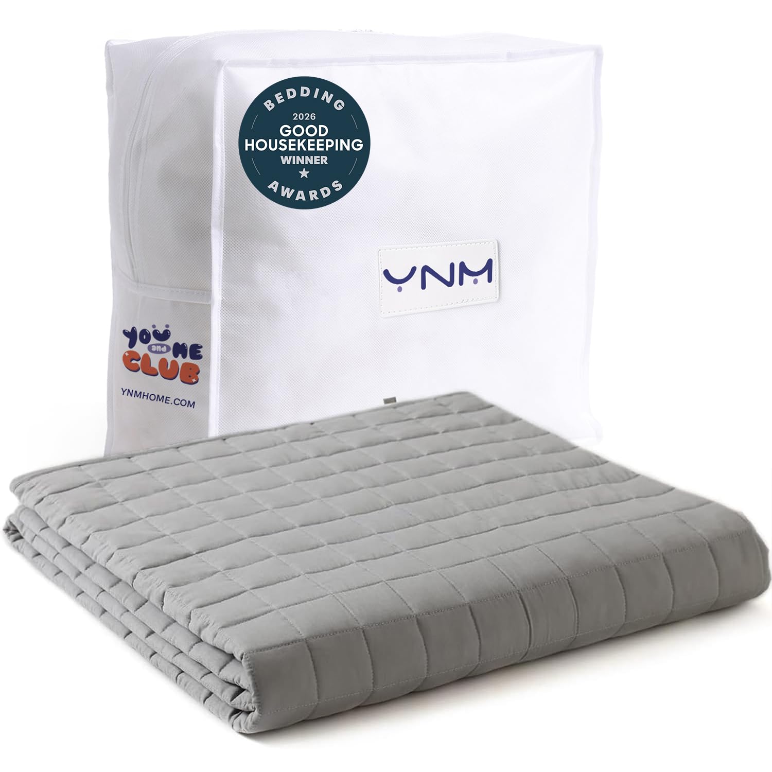 YnM 15 lbs cotton weighted blanket for anxiety and restless sleep
